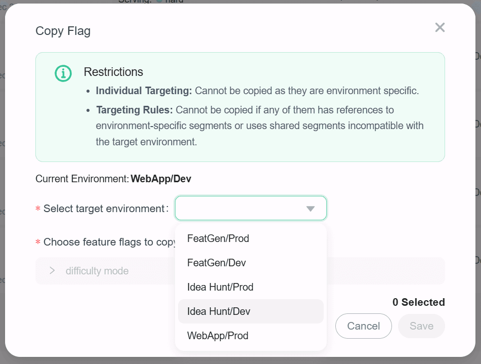 Copy single flag